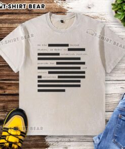 Funny We The United States washed t-shirt featuring a humorous take on justice and self-security in America.