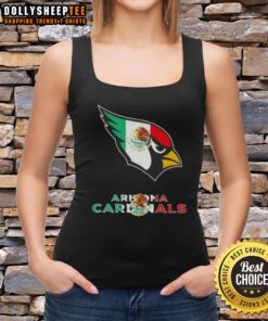 Good Arizona Cardinals football tank top featuring a vibrant Mexican flag logo design, perfect for fans and summer wear.