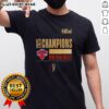 Alt Text: 2025 NBA Cup Champions New York Knicks logo t-shirt featuring vibrant colors and bold design for fans.