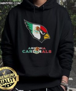 Arizona Cardinals football hoodie featuring a vibrant Mexican flag logo, perfect for fans showing team pride.