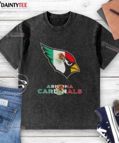 Good Arizona Cardinals football t-shirt featuring a Mexican flag logo, perfect for fans and collectors.