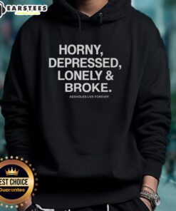 Trendy 'Good Assholes Live Forever' hoodie featuring bold text design, perfect for expressing edgy humor and style.