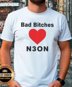 Good Bad Bitches Love Neon T-Shirt featuring vibrant neon graphics and bold text, perfect for trendy streetwear.