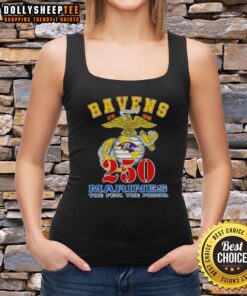 Good Baltimore Ravens X U.S.M.C 250th Birthday Celebration tank top featuring vibrant team colors and festive design.