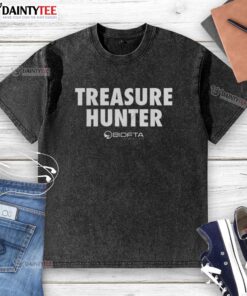Good Bid FTA Treasure Hunter washed t-shirt featuring a vintage graphic design, perfect for treasure hunting enthusiasts.
