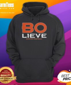 Alt Text: Good BO NIX Denver Broncos Football Bolieve Hoodie in vibrant orange and blue, perfect for fans and game day.
