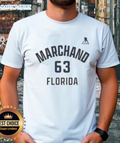 Alt Text: Good Brad Marchand Florida Panthers ice hockey T-shirt featuring name and number 63, perfect for fans.