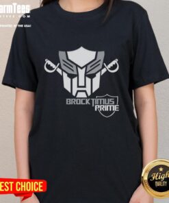 Good Brocktimus Prime Transformers logo on a stylish ladies tee, perfect for fans of the iconic franchise.