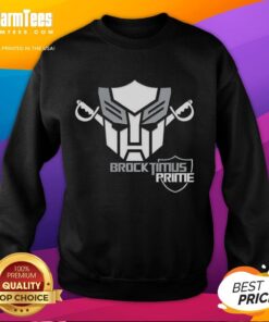 Good Brocktimus Prime Transformers logo sweatshirt featuring vibrant design and comfortable fit for fans and collectors.