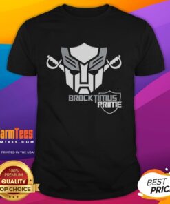 Good Brocktimus Prime Transformers Logo T-Shirt featuring a bold graphic design of the iconic Transformers logo.