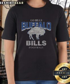 Good Buffalo Bills Historic Head-On Ladies Tee featuring vibrant team colors and a stylish design for female fans.