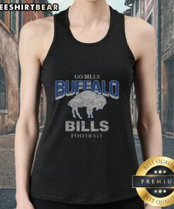 Good Buffalo Bills historic head-on tank top featuring team logo, perfect for fans celebrating Buffalo football pride.