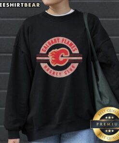 Cozy Good Calgary Flames surround sweatshirt featuring team colors and logo, perfect for hockey fans.