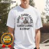 Alt Text: Good Candy Candy Canes Candy Corns And Syrup T-Shirt featuring colorful candy graphics and festive design.