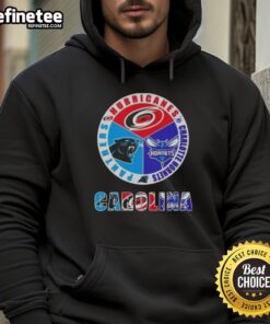 Alt Text: Good Carolina City Sports hoodie featuring Hurricanes, Charlotte Hornets, and Panthers logos for fans.