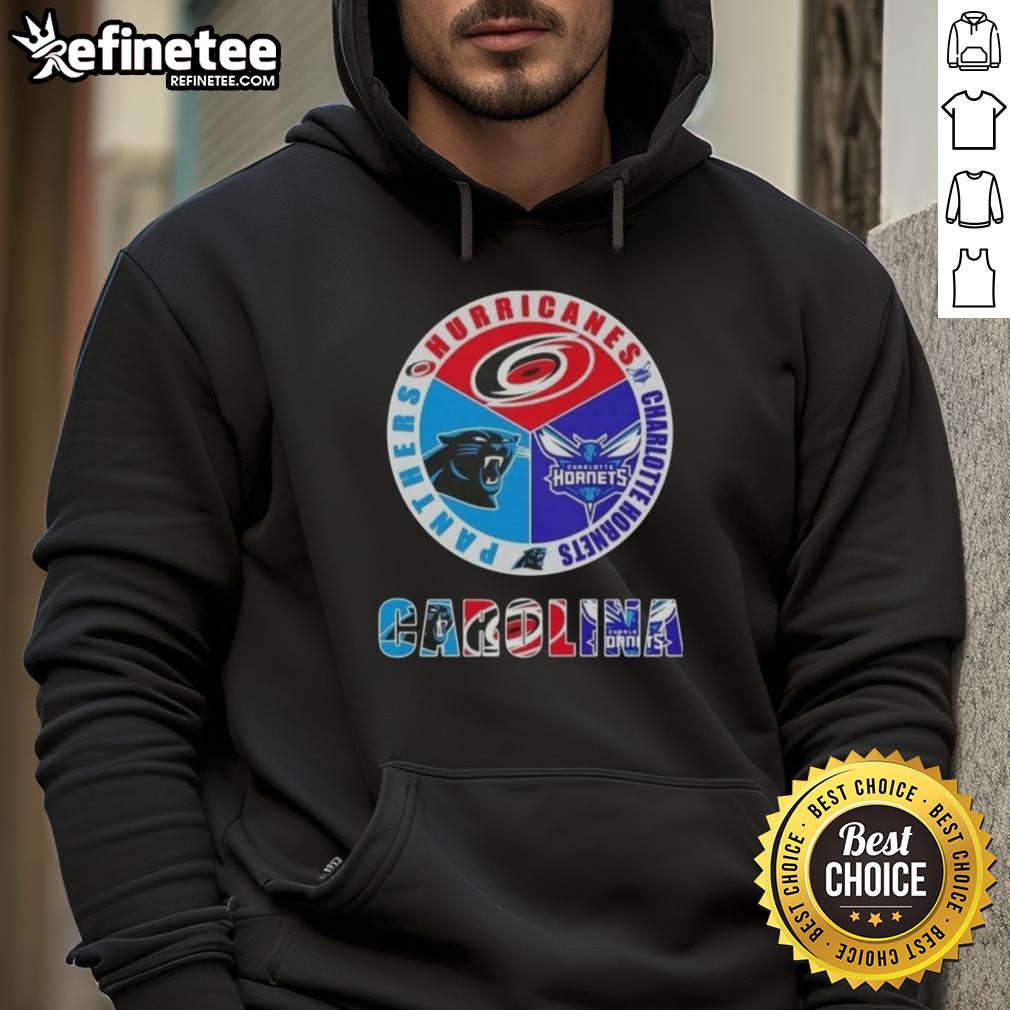 good-carolina-city-sports-hurricanes-charlotte-hornets-panthers-logo-hoodie Alt Text: Good Carolina City Sports hoodie featuring Hurricanes, Charlotte Hornets, and Panthers logos for fans.