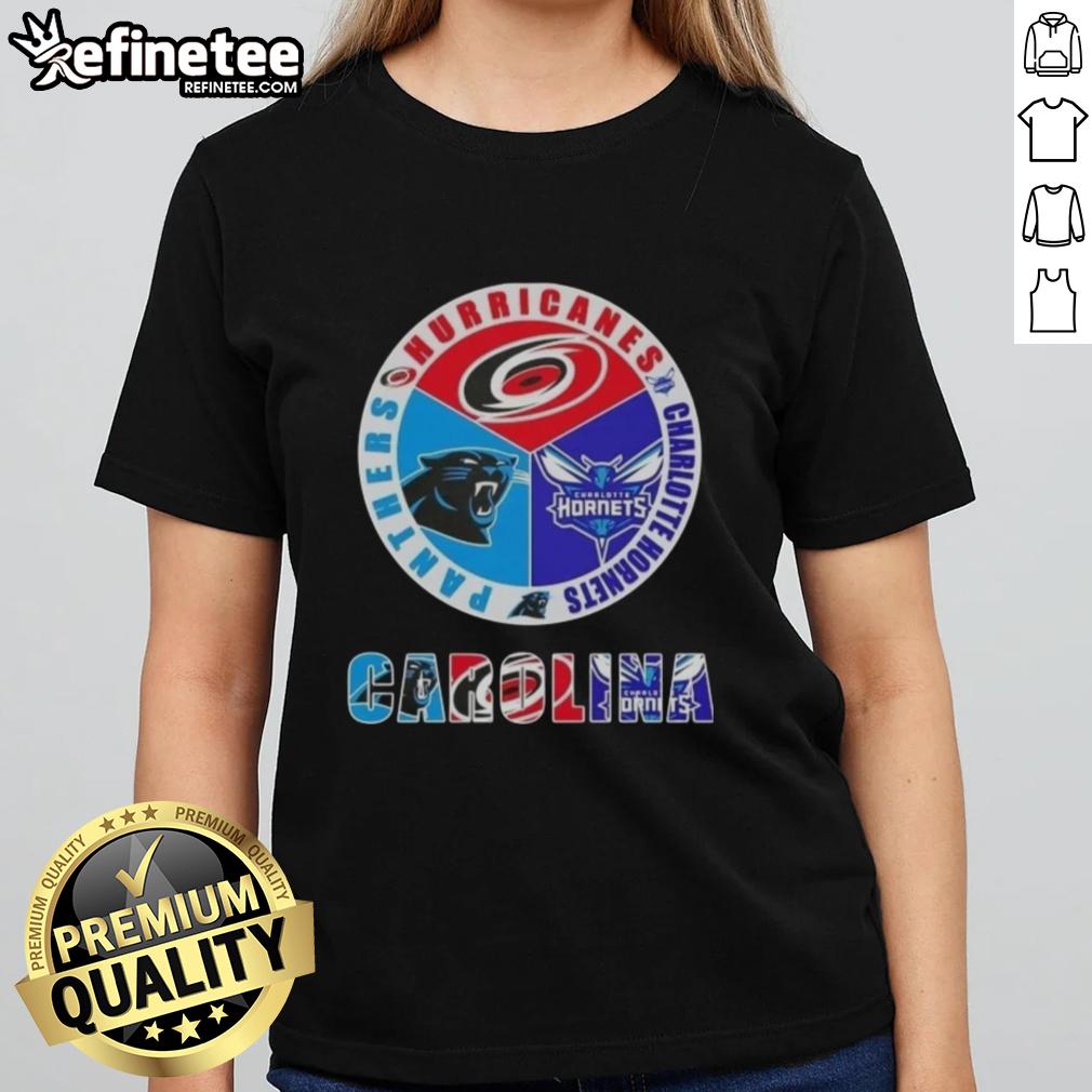 good-carolina-city-sports-hurricanes-charlotte-hornets-panthers-logo-ladies-tee Good Carolina City Sports ladies tee featuring Hurricanes, Hornets, and Panthers logos for fans of Charlotte teams.