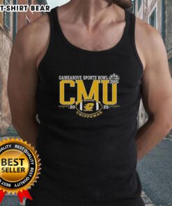 Alt Text: Good Central Michigan Chippewas 2025 Gameabove Sports Bowl logo tank top featuring team colors and design.