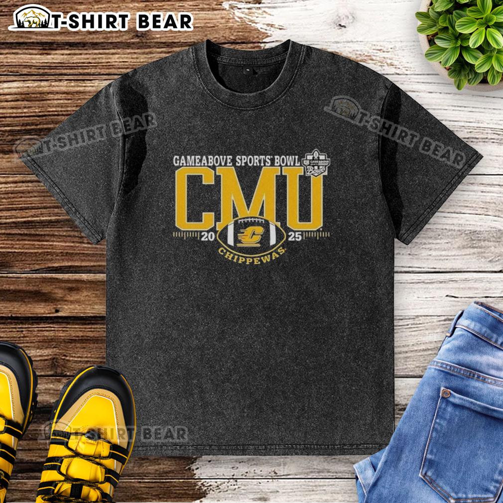 Good Central Michigan Chippewas 2025 Gameabove Sports Bowl Logo Washed T Shirt Alt Text: Good Central Michigan Chippewas 2025 Gameabove Sports Bowl logo on a washed t-shirt, perfect for fans.