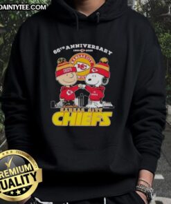 Alt Text: Good Charlie Brown X Snoopy 66th Anniversary Hoodie featuring Kansas City Chiefs skyline design, 1960-2026.