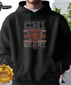 Cozy Good Chicago Bears Holiday Hoodie featuring team colors and logo, perfect for festive football fans.