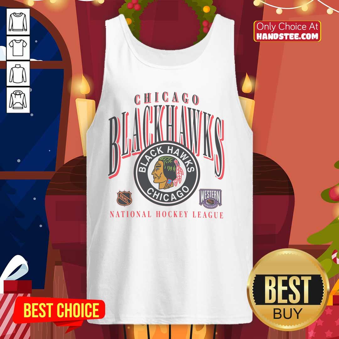 good-chicago-blackhawks-vintage-crease-tank-top Vintage Chicago Blackhawks tank top featuring a stylish crease design, perfect for hockey fans and casual wear.