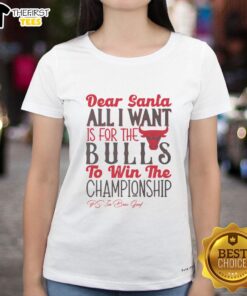 Chicago Bulls All I Want For Christmas ladies tee featuring a festive design perfect for NBA fans this holiday season.
