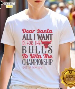 Alt Text: Good Chicago Bulls All I Want For Christmas T-Shirt featuring festive design and team logo for basketball fans.