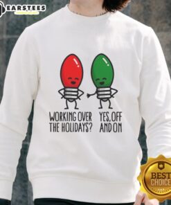 Funny 2025 sweatshirt with 'Good Christmas Lights Pun' design, perfect for working over the holidays.