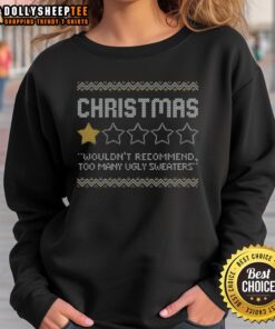 Cozy Good Christmas Review Sweatshirt in festive colors, perfect for holiday gatherings and winter celebrations.