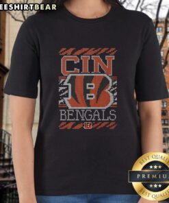 Stylish Good Cincinnati Bengals Holiday Ladies Tee featuring team colors and festive design for fans celebrating the season.