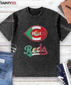 Good Cincinnati Reds baseball t-shirt featuring a vibrant Mexican flag design, perfect for fans and stylish wear.