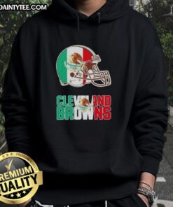 Good Cleveland Browns Football X Mexican Flag Logo Hoodie featuring vibrant colors and team spirit for fans.