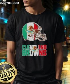 Good Cleveland Browns Football X Mexican Flag Logo T-Shirt featuring a vibrant design blending team spirit and culture.