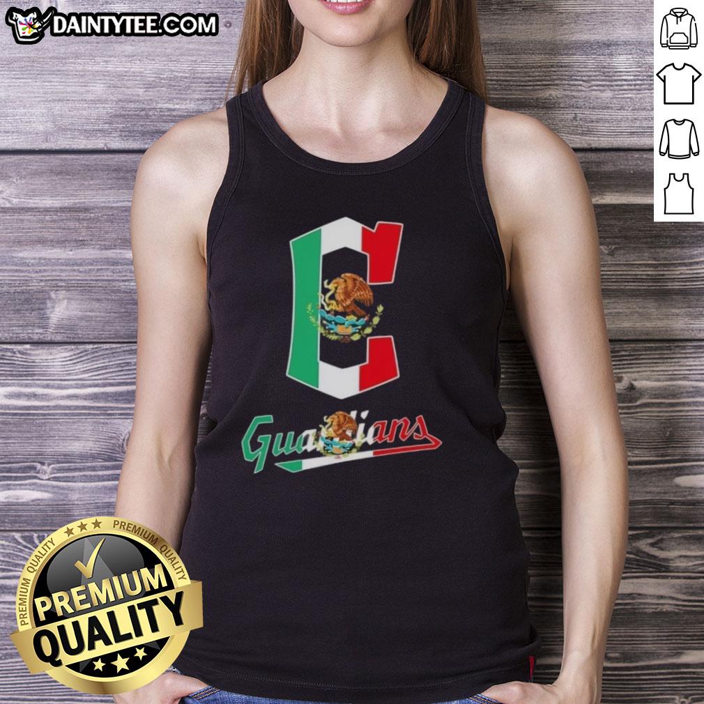 good-cleveland-guardians-baseball-x-mexican-flag-tank-top Good Cleveland Guardians baseball tank top featuring a vibrant Mexican flag design for fans and summer wear.