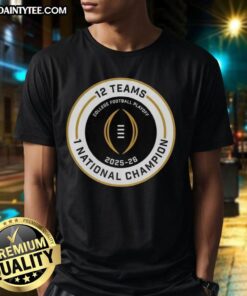 Good College Football Playoff 2025 2026 12 Teams 1 National Champion Logo T-Shirt featuring vibrant playoff graphics.