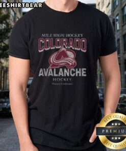 Good Colorado Avalanche Head On T-Shirt featuring bold team logo and vibrant colors for fans and players alike.