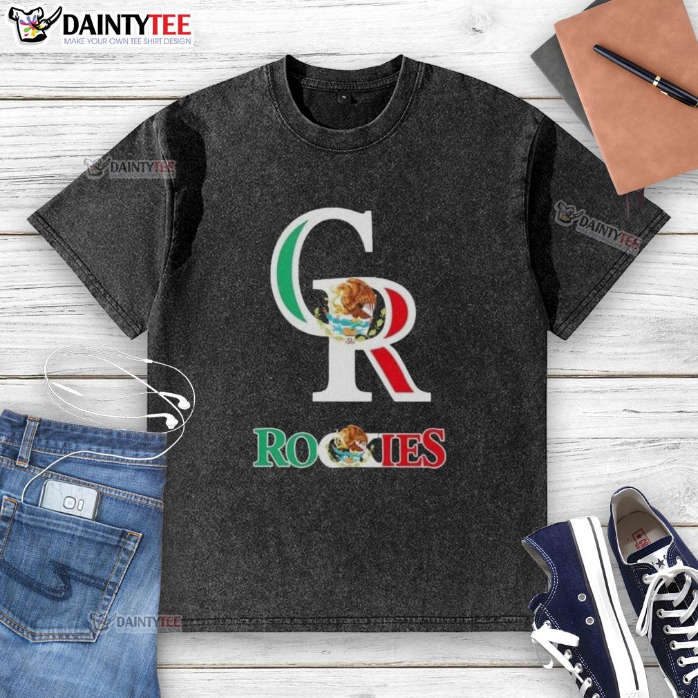 good-colorado-rockies-baseball-x-mexican-flag-washed-t-shirt Good Colorado Rockies baseball t-shirt featuring a Mexican flag design, perfect for fans and casual wear.