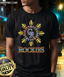 Good Colorado Rockies X Hispanic T-Shirt featuring vibrant graphics celebrating Colorado and Hispanic culture.