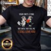 Funny t-shirt featuring a good cow with a heart and text: 'Your farts stink but I still love you' - humorous gift idea.