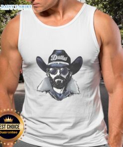 Alt Text: Dallas Cowboys mascot in a beanie and sunglasses, wearing a tank top, showcasing team spirit and fun.
