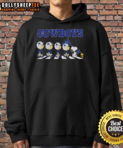 Good Dallas Cowboys X Peanuts Snoopy and Friends Abbey Road Hoodie featuring iconic characters in a stylish design.