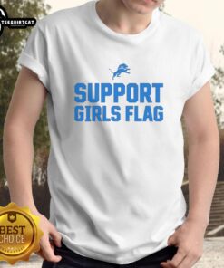 Good Detroit Lions Support Girls Flag T-Shirt featuring a vibrant design, perfect for young fans of the Detroit Lions.