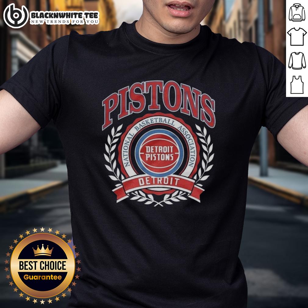 Good Detroit Pistons National Basketball Association Logo Laurel Wreath Frame Retro T-Shirt Alt Text: Retro Detroit Pistons NBA logo with laurel wreath on a stylish t-shirt, perfect for basketball fans and collectors.