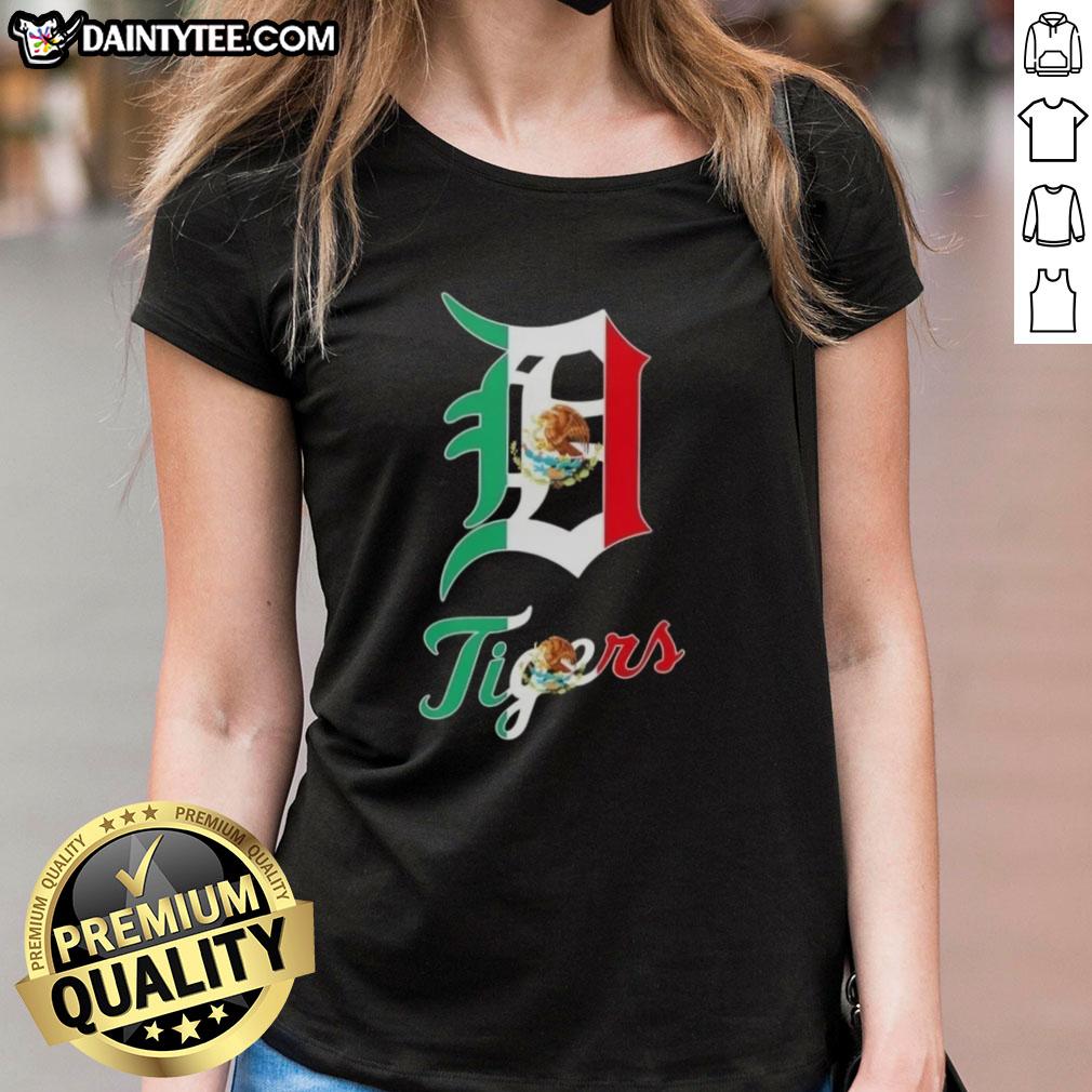 good-detroit-tigers-baseball-x-mexican-flag-ladies-tee Stylish Detroit Tigers baseball tee featuring a vibrant Mexican flag design for ladies, perfect for game day fashion.