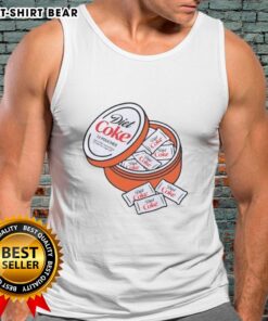Model wearing a Good Diet Coke Zyn Pouches tank top, showcasing a trendy design perfect for casual summer outings.