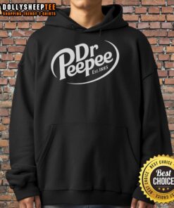 Humorous 'Dr. Peepee Est. 1885' parody hoodie showcasing a witty design perfect for casual wear and laughs.