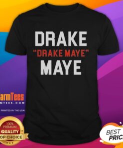 Drake Maye New England Patriots T-Shirt featuring bold 'Maye' lettering, perfect for fans of the NFL rookie quarterback.