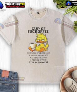 Good Duck Cup of Coffee with playful text design on a washed t-shirt, perfect for coffee lovers and humor fans.