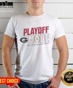 Alt Text: Good Georgia Bulldogs CFP 2025 2026 Playoff Mode Logo T-Shirt design featuring team colors and logo.